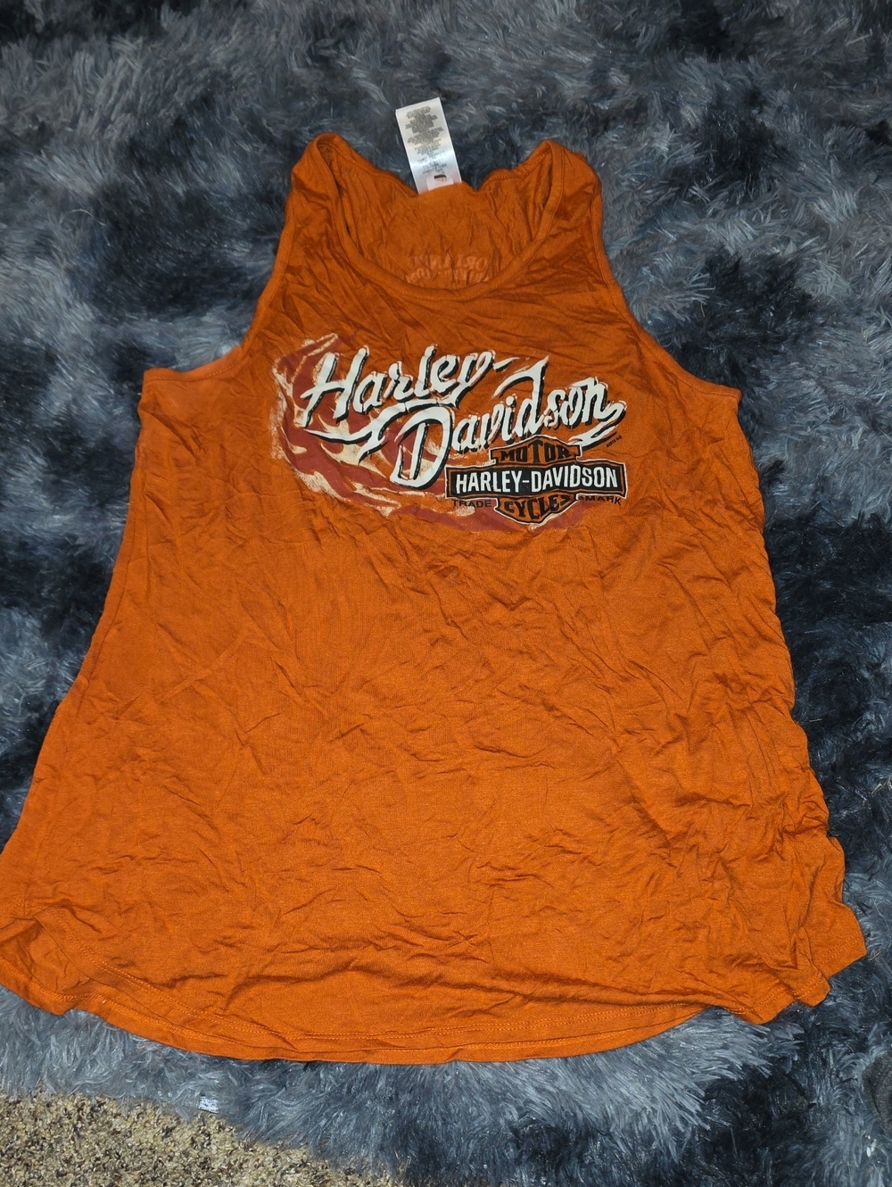 Harley-Davidson Women's Orange Graphic Tank with Script Logo